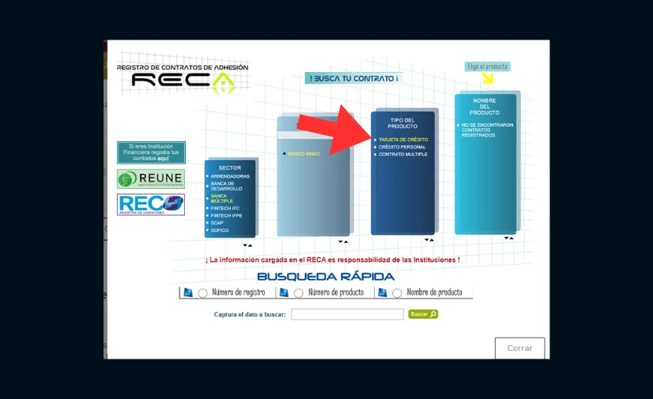Registro de la tarjeta de crédito BINEO en RECA de CONDUSEF Registro de la tarjeta de crédito BINEO en RECA de CONDUSEF