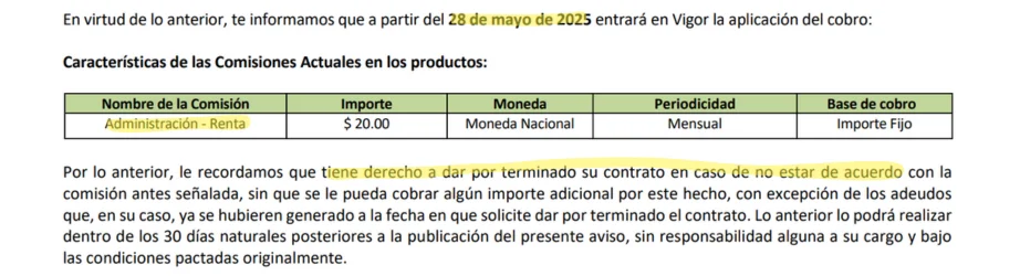 Términos y condiciones nueva renta mensual de Guardadito