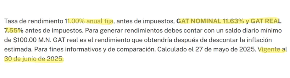 Cambios a la tasa de rendimientos de UALÁ y vigencia Cambios a la tasa de rendimientos de UALÁ y vigencia