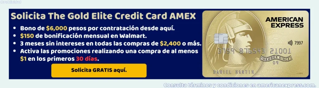 Tarjeta de crédito The Gold Elite Credit Card AMEX