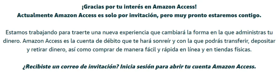 Amazon Access por el momento solo por invitación