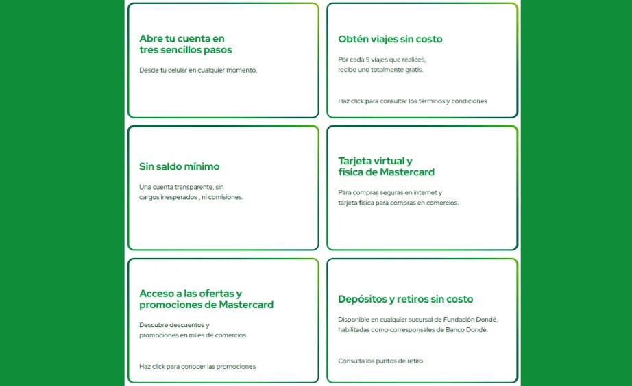 Beneficios de la tarjeta de débito MOVIMEX de banco Dondé