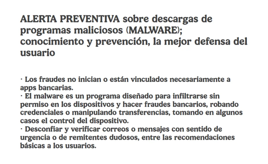 CONDUSEF y ABM emiten alerta preventiva por malware