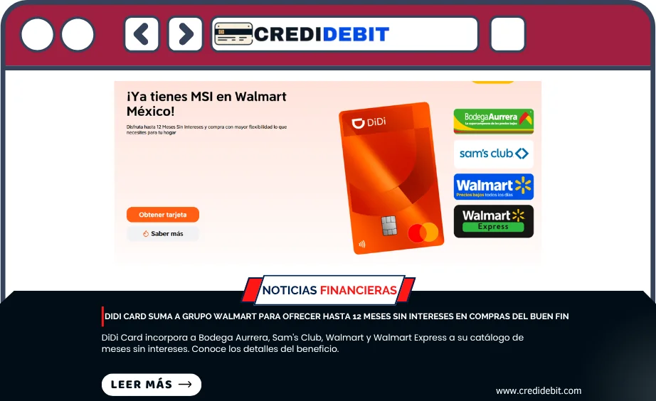 DiDi Card suma a Grupo Walmart para ofrecer meses sin intereses