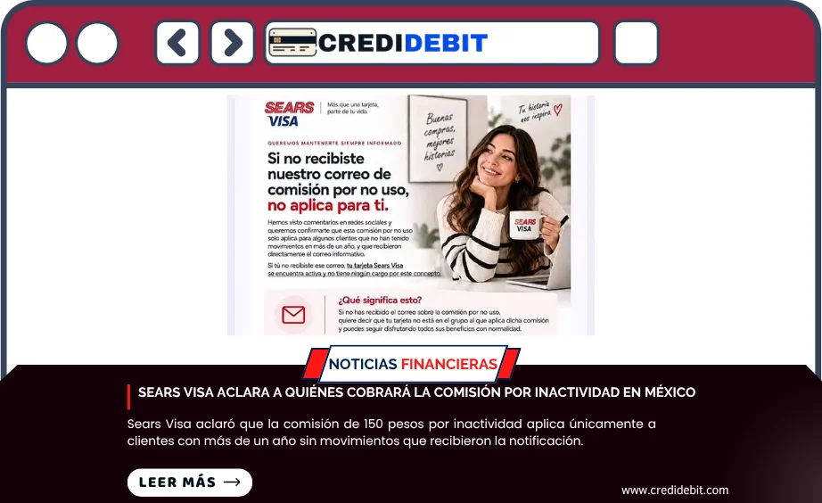 Sears Visa COMISIÓN POR INACTIVIDAD